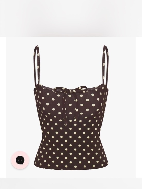 Ratboi Tops - Black Polka Dot Cropped Tank Top - Cream Dots